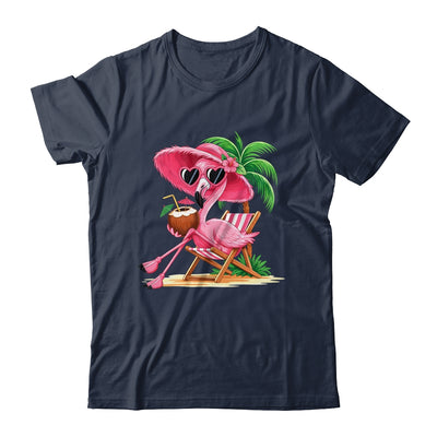 Pink Flamingo Summer Vibes Beach Palm Tree Summer Vacation Shirt & Tank Top | teecentury
