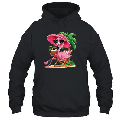 Pink Flamingo Summer Vibes Beach Palm Tree Summer Vacation Shirt & Tank Top | teecentury