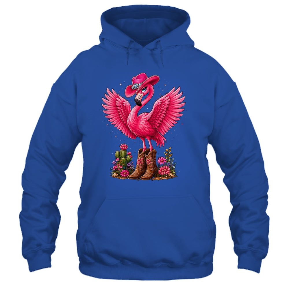 Pink Flamingo Tropical Bird Western Country Cowgirl Boots Shirt & Tank Top | teecentury