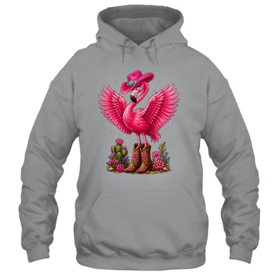 Pink Flamingo Tropical Bird Western Country Cowgirl Boots Shirt & Tank Top | teecentury
