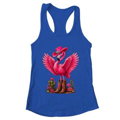 Pink Flamingo Tropical Bird Western Country Cowgirl Boots Shirt & Tank Top | teecentury