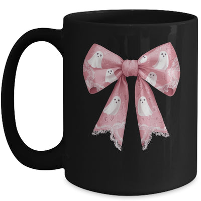 Pink Ghost Coquette Bow Halloween Spooky Season Womens Girls Mug | teecentury