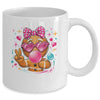 Pink Gingerbread Girl With Sunglasses Blowing Bubble Xmas Mug | teecentury