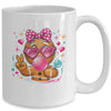 Pink Gingerbread Girl With Sunglasses Blowing Bubble Xmas Mug | teecentury