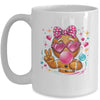 Pink Gingerbread Girl With Sunglasses Blowing Bubble Xmas Mug | teecentury