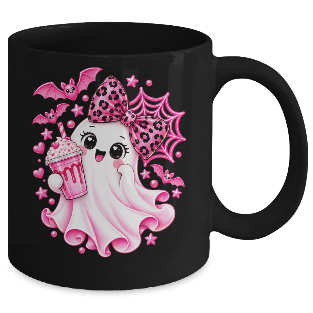 Pink Halloween Ghost Pumpkin Coffee Spooky Women Girls Mug | teecentury