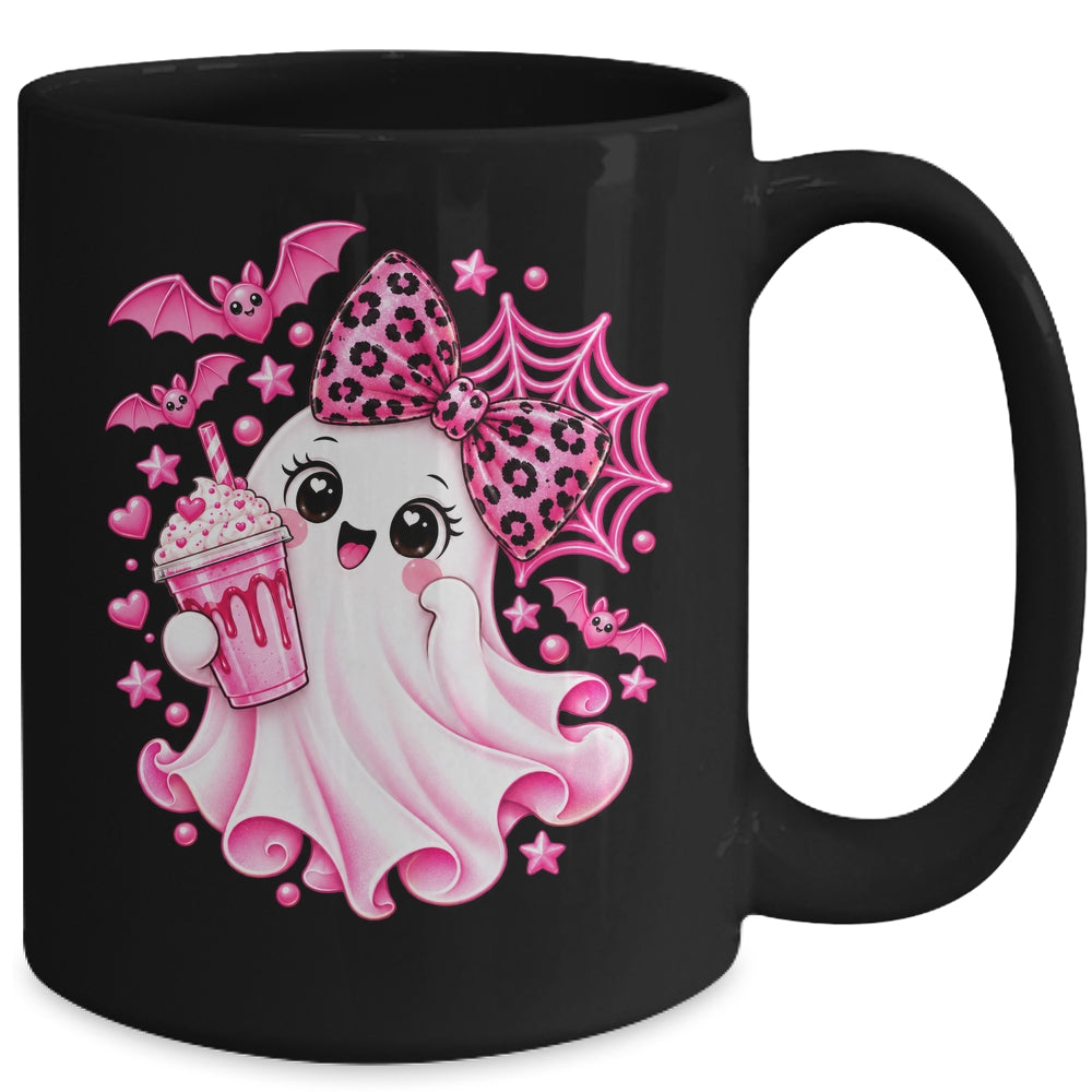 Pink Halloween Ghost Pumpkin Coffee Spooky Women Girls Mug | teecentury