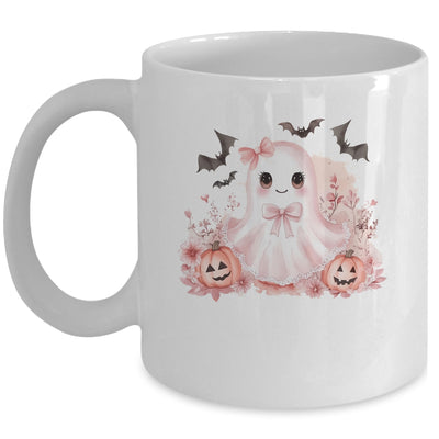 Pink Halloween Spooky Ghost Autumn Coquette Pink Girls Women Mug | teecentury