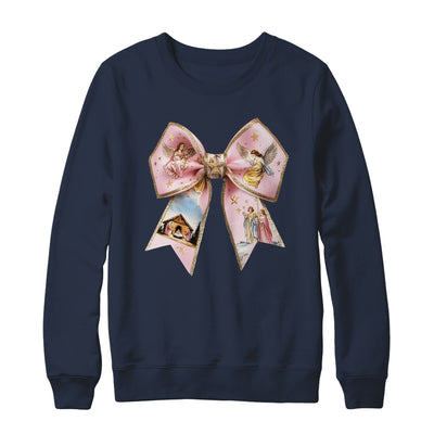 Pink Jesus Christmas Coquette Bow Christmas Nativity Women Shirt & Sweatshirt | teecentury