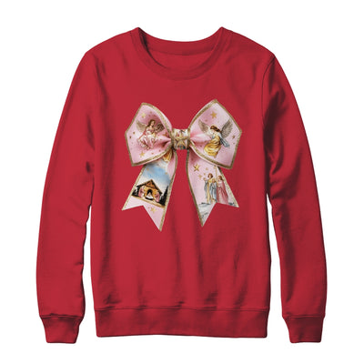 Pink Jesus Christmas Coquette Bow Christmas Nativity Women Shirt & Sweatshirt | teecentury