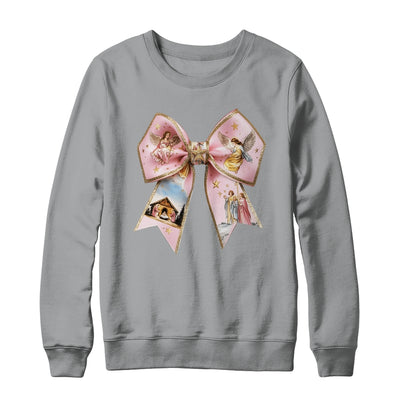 Pink Jesus Christmas Coquette Bow Christmas Nativity Women Shirt & Sweatshirt | teecentury