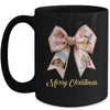 Pink Jesus Merry Christmas Coquette Bow Christmas Nativity Mug | teecentury