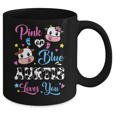 Pink Or Blue Auntie Loves You Cow Baby Gender Reveal Mug | teecentury