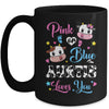Pink Or Blue Auntie Loves You Cow Baby Gender Reveal Mug | teecentury