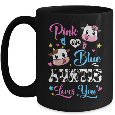 Pink Or Blue Auntie Loves You Cow Baby Gender Reveal Mug | teecentury