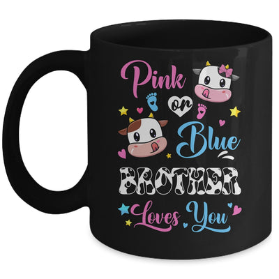 Pink Or Blue Brother Loves You Cow Baby Gender Reveal Mug | teecentury