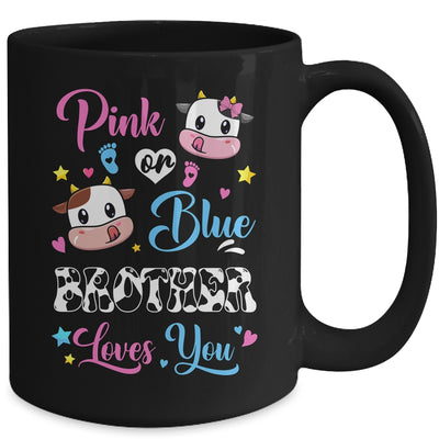 Pink Or Blue Brother Loves You Cow Baby Gender Reveal Mug | teecentury