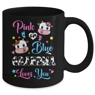 Pink Or Blue Grandma Loves You Cow Baby Gender Reveal Mug | teecentury