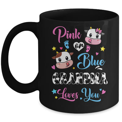 Pink Or Blue Grandma Loves You Cow Baby Gender Reveal Mug | teecentury