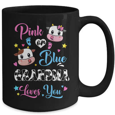 Pink Or Blue Grandma Loves You Cow Baby Gender Reveal Mug | teecentury