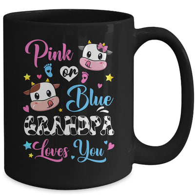 Pink Or Blue Grandpa Loves You Cow Baby Gender Reveal Mug | teecentury