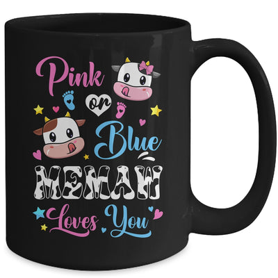 Pink Or Blue Memaw Loves You Cow Baby Gender Reveal Mug | teecentury