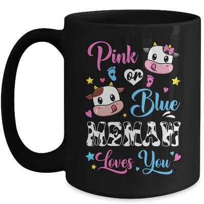 Pink Or Blue Memaw Loves You Cow Baby Gender Reveal Mug | teecentury