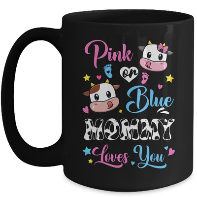 Pink Or Blue Mommy Loves You Cow Baby Gender Reveal Mug | teecentury