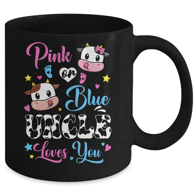 Pink Or Blue Uncle Loves You Cow Baby Gender Reveal Mug | teecentury