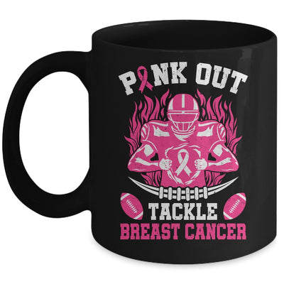 Pink Out Tackle Breast Cancer Awareness American Football Mug | teecentury
