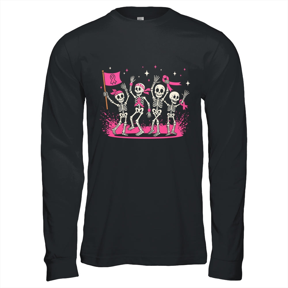 Pink Ribbon Breast Cancer Awareness Skeleton Women Men Shirt & Hoodie | teecentury