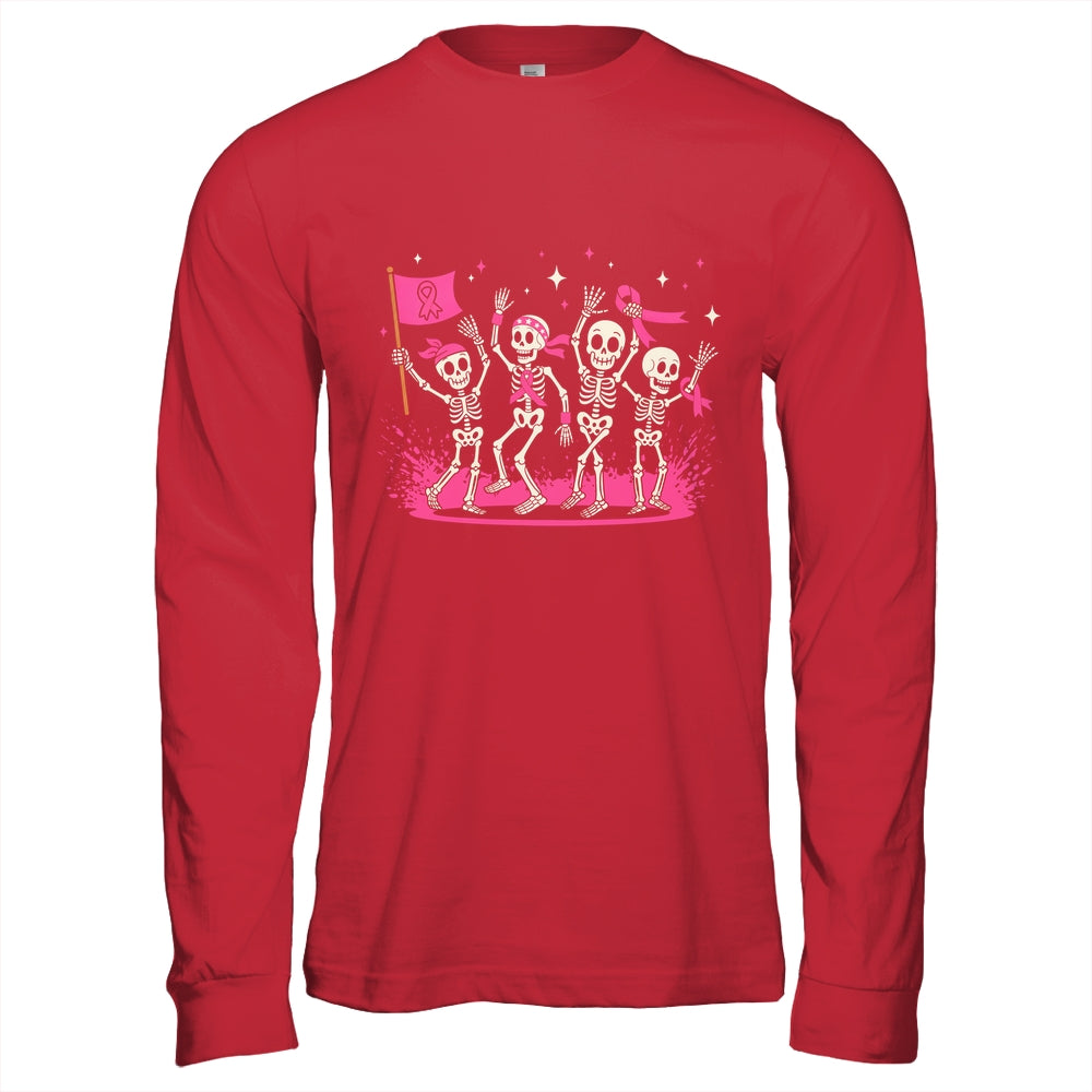 Pink Ribbon Breast Cancer Awareness Skeleton Women Men Shirt & Hoodie | teecentury