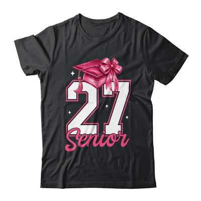 Pink Senior 2027 Coquette Bow Class Of 27 Girl Seniors Shirt & Hoodie | teecentury
