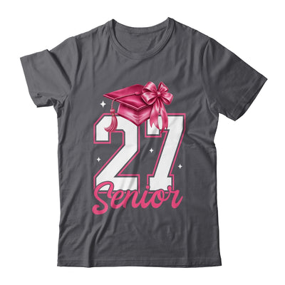 Pink Senior 2027 Coquette Bow Class Of 27 Girl Seniors Shirt & Hoodie | teecentury