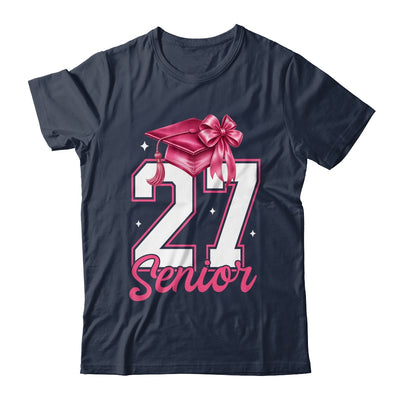 Pink Senior 2027 Coquette Bow Class Of 27 Girl Seniors Shirt & Hoodie | teecentury