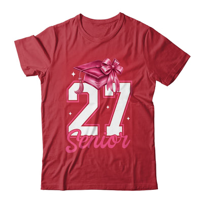 Pink Senior 2027 Coquette Bow Class Of 27 Girl Seniors Shirt & Hoodie | teecentury