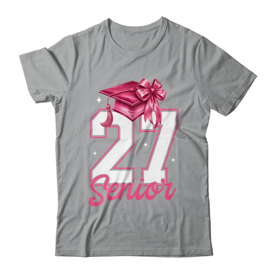 Pink Senior 2027 Coquette Bow Class Of 27 Girl Seniors Shirt & Hoodie | teecentury