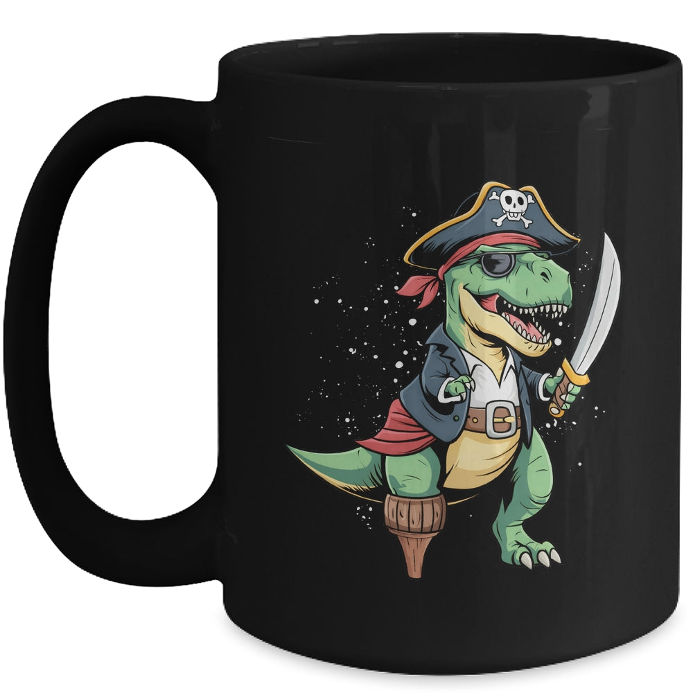 Pirate Dinosaur T Rex Funny Tyrannosaurus Halloween Costume Mug | teecentury