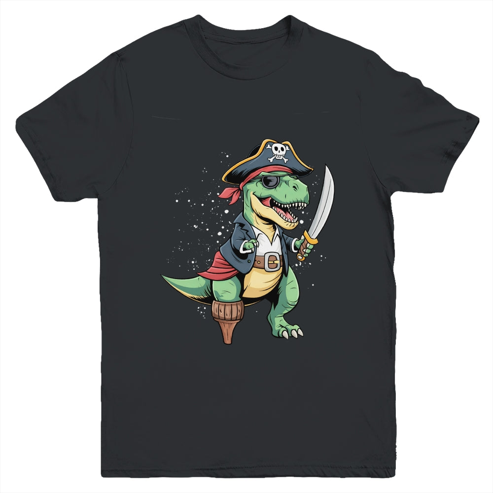 Pirate Dinosaur T Rex Funny Tyrannosaurus Halloween Costume Youth Shirt | teecentury