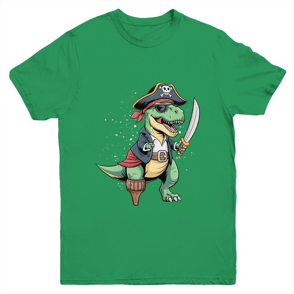 Pirate Dinosaur T Rex Funny Tyrannosaurus Halloween Costume Youth Shirt | teecentury