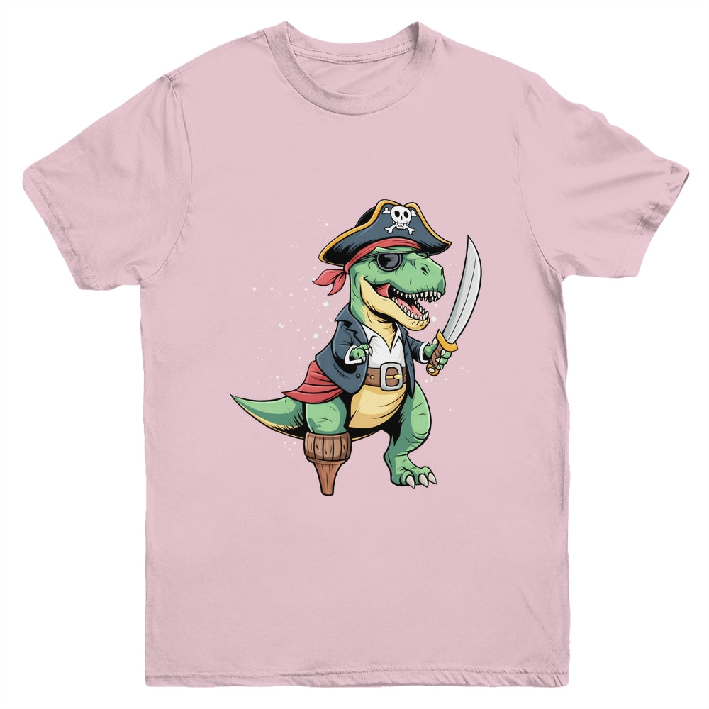 Pirate Dinosaur T Rex Funny Tyrannosaurus Halloween Costume Youth Shirt | teecentury