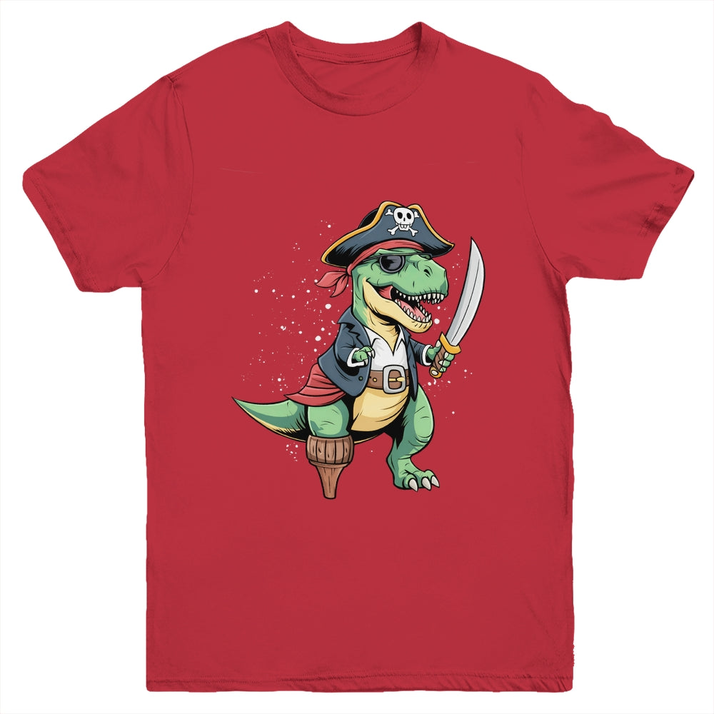 Pirate Dinosaur T Rex Funny Tyrannosaurus Halloween Costume Youth Shirt | teecentury