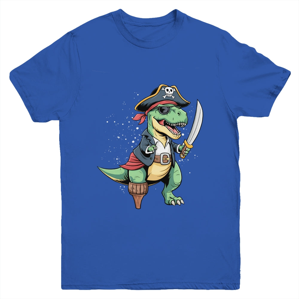 Pirate Dinosaur T Rex Funny Tyrannosaurus Halloween Costume Youth Shirt | teecentury
