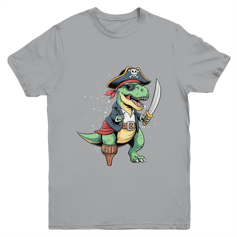 Pirate Dinosaur T Rex Funny Tyrannosaurus Halloween Costume Youth Shirt | teecentury