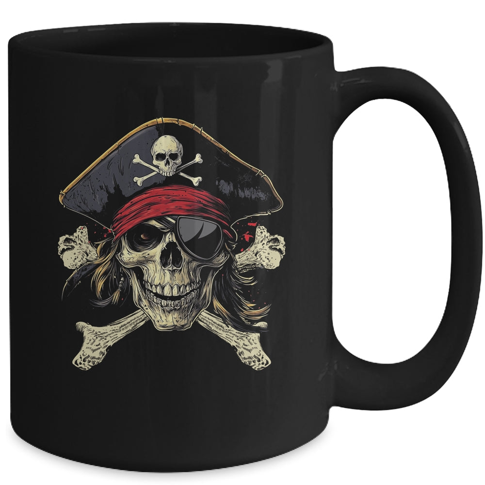 Pirate Skull Crossbones Halloween Costume Buccaneer Men Boy Mug | teecentury