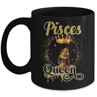 Pisces Queen Birthday Afro Girls Black Zodiac Birthday Mug | teecentury