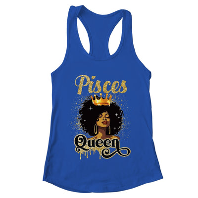 Pisces Queen Birthday Afro Girls Black Zodiac Birthday Shirt & Tank Top | teecentury
