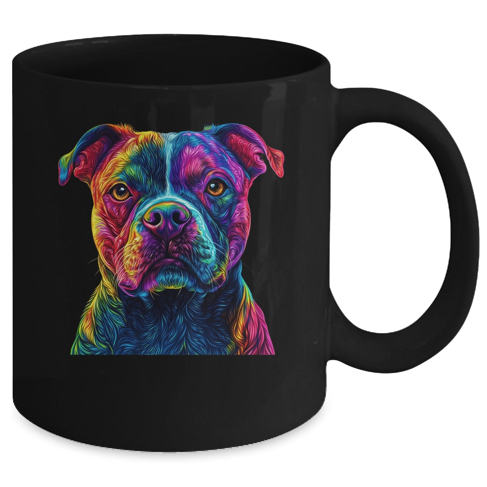 Pitbull Dog Colorful Face Dog Lover Men Women Mug | teecentury