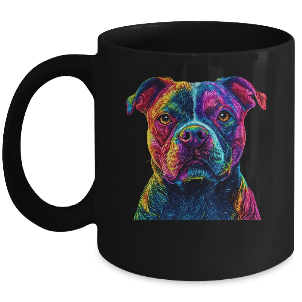 Pitbull Dog Colorful Face Dog Lover Men Women Mug | teecentury