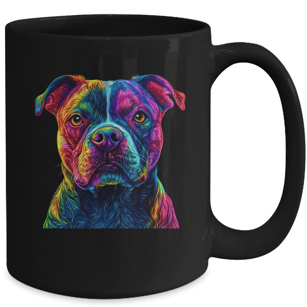 Pitbull Dog Colorful Face Dog Lover Men Women Mug | teecentury